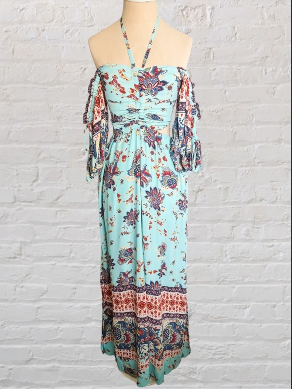 Free People Bali Citrus Skies Floral Print Wide-Leg Jumpsuit